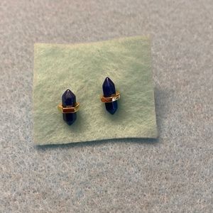 Blue Lapis/gold stud earrings